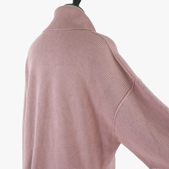 Free People Size L Softly Structured Tunic Sweater Dusty Pink Mauve - Picture 5 of 10